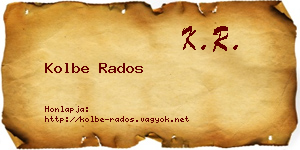 Kolbe Rados névjegykártya